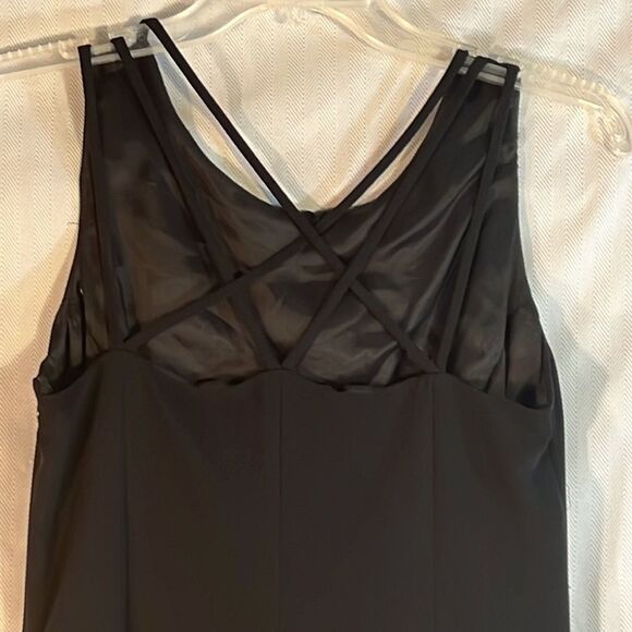 YL Black Cocktail Fitted Sleeveless Dress with Spaghetti Straps on Back 4 - Picture 4 of 6